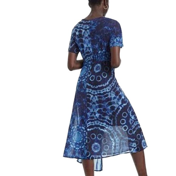 NEW Asymmetrical Boho Blue Desigual High Low Front, Size S - Picture 6 of 15